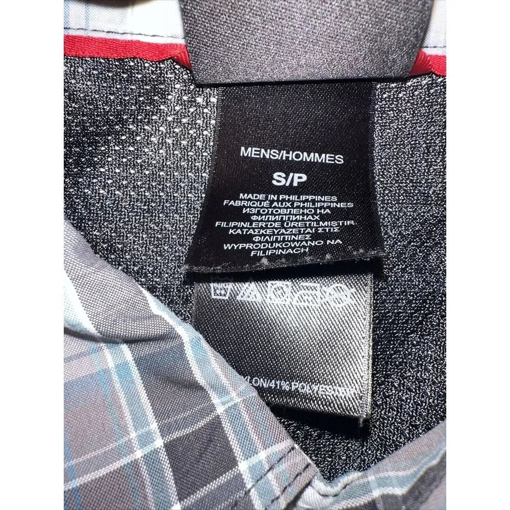 The North Face Shirt Pine Knot Woven Mens‎ Size  S Gray Blue Plaid Short Sleeve
